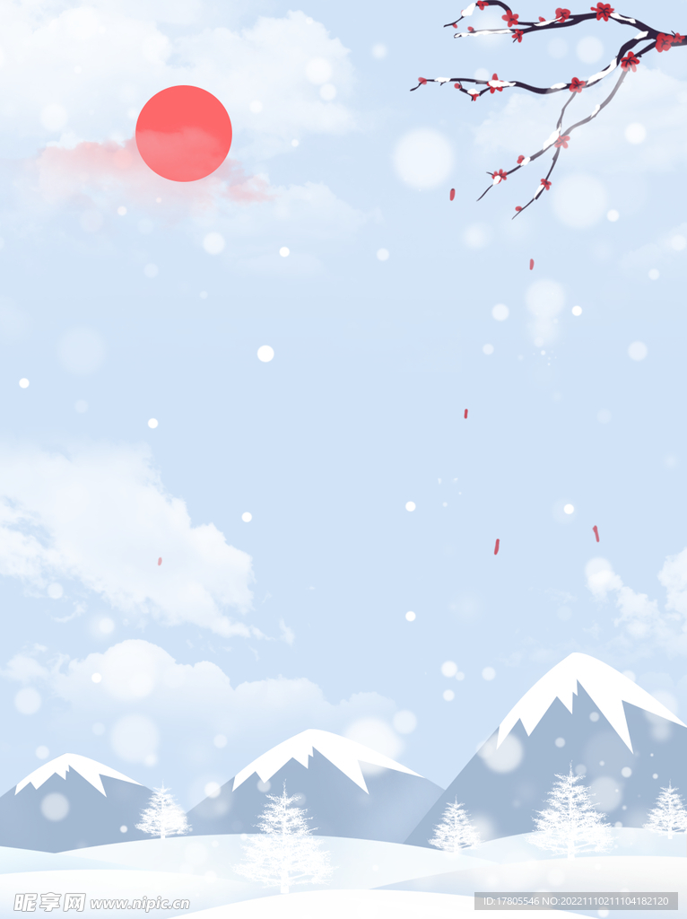 雪景海报 大雪纷飞 背景效果图