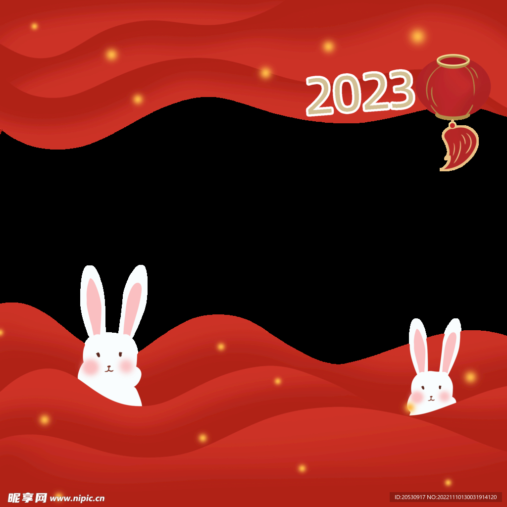 红色兔年边框
