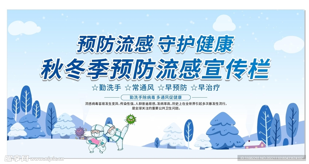 秋冬季预防流感宣传栏