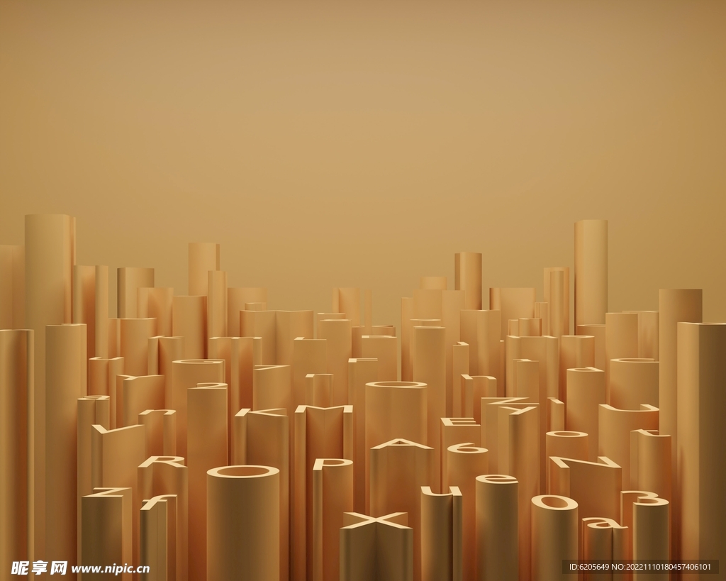 立体字母组成的橙色背景