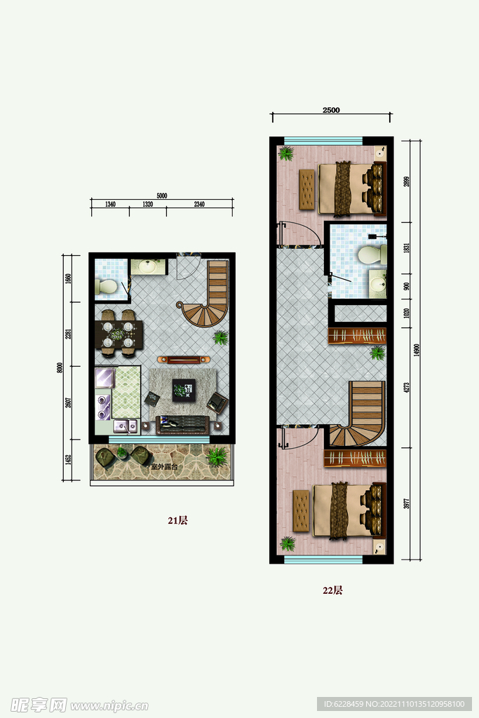 户型图 复式 loft