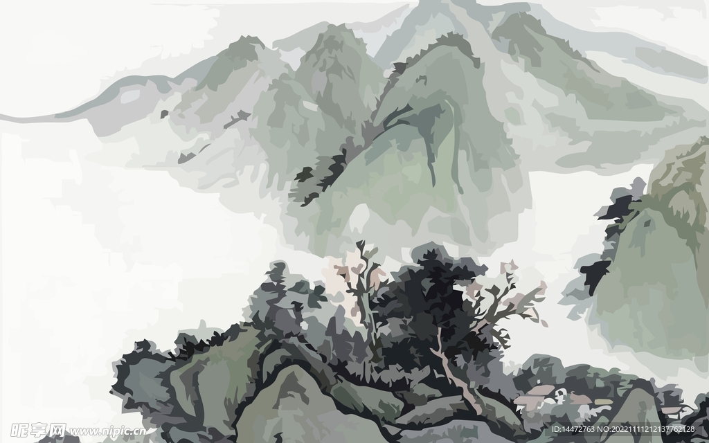 山水水墨画