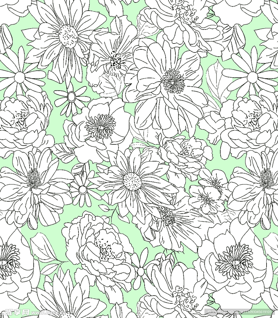线条花