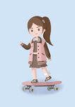 滑板女孩