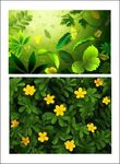 花朵树叶水彩