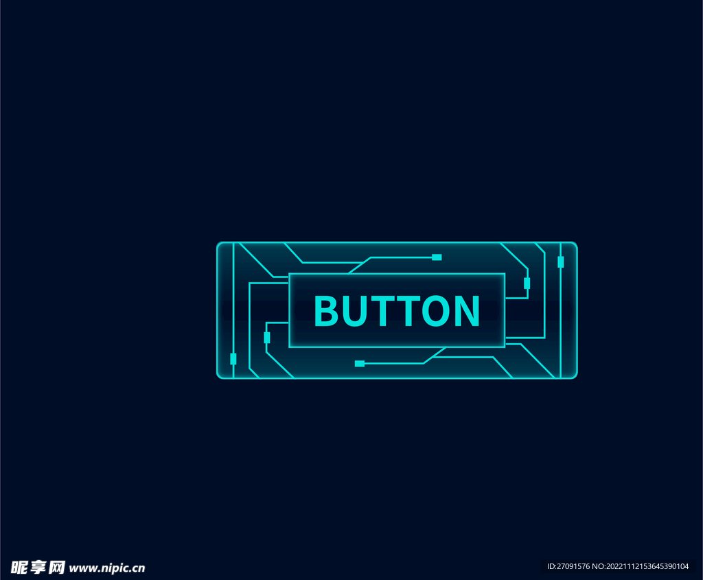 科技边框按钮机械几何图案