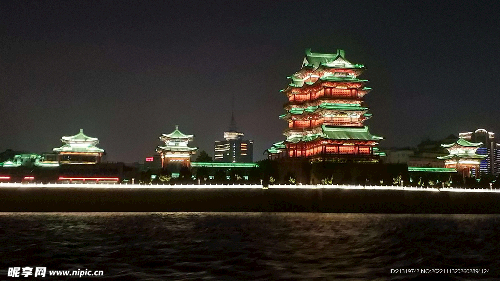 滕王阁夜景图片