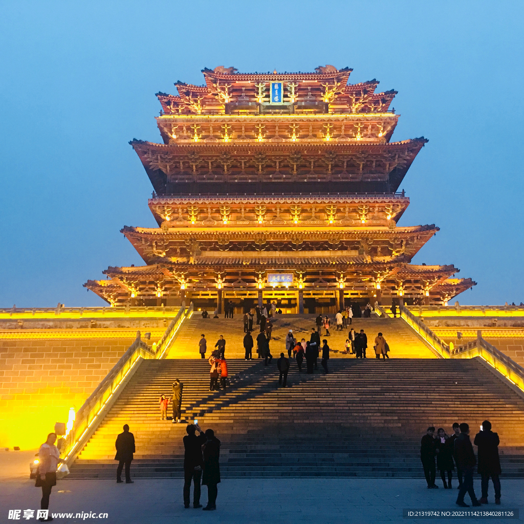 鹳雀楼夜景高清图