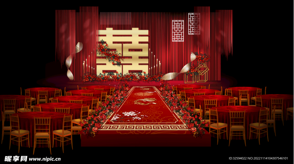 中式婚礼效果