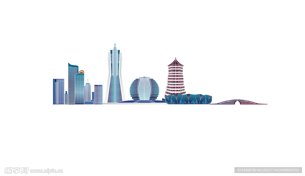 杭州 城市线稿
