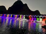 广西隆安县布泉河彩色拱桥夜景2