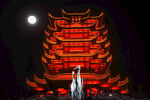 黄鹤楼夜景图片