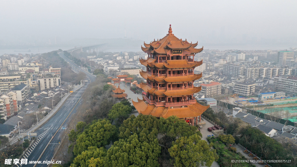 黄鹤楼全景摄影