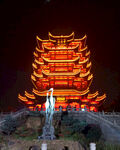 黄鹤楼夜景摄影