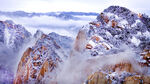 华山雪景摄影图