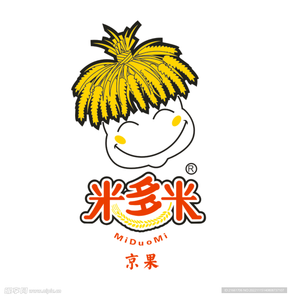 京果米多米卡通人物头像logo