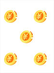 手绘立体感金币矢量图标