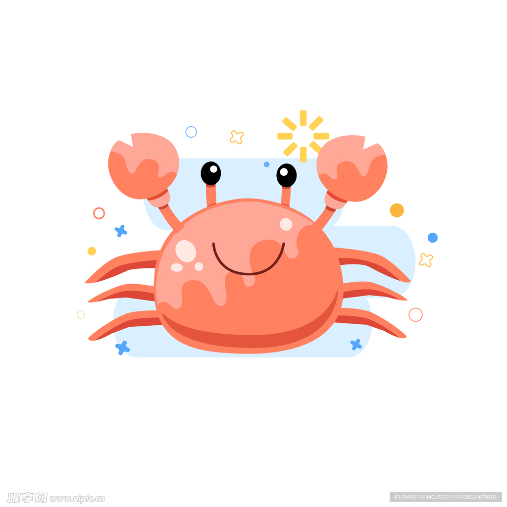 小螃蟹卡通-图库-五毛网
