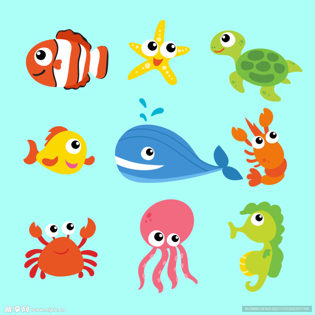 9款卡通海洋生物