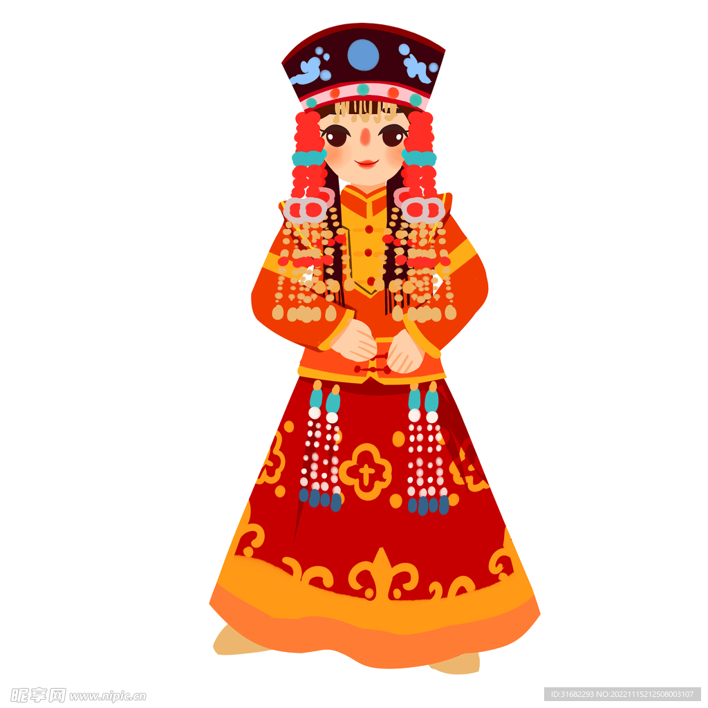 蒙古族卡通人物元素