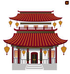 中式建筑插画