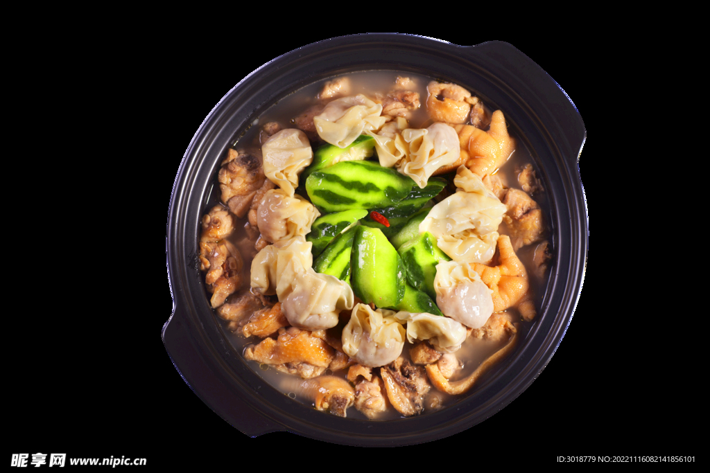 丝瓜云吞鸡煲