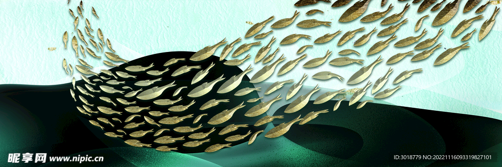 金色鱼装饰画
