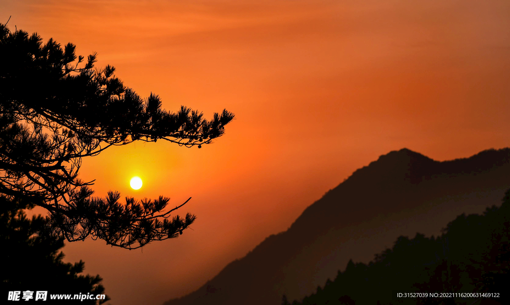 庐山夕阳照片