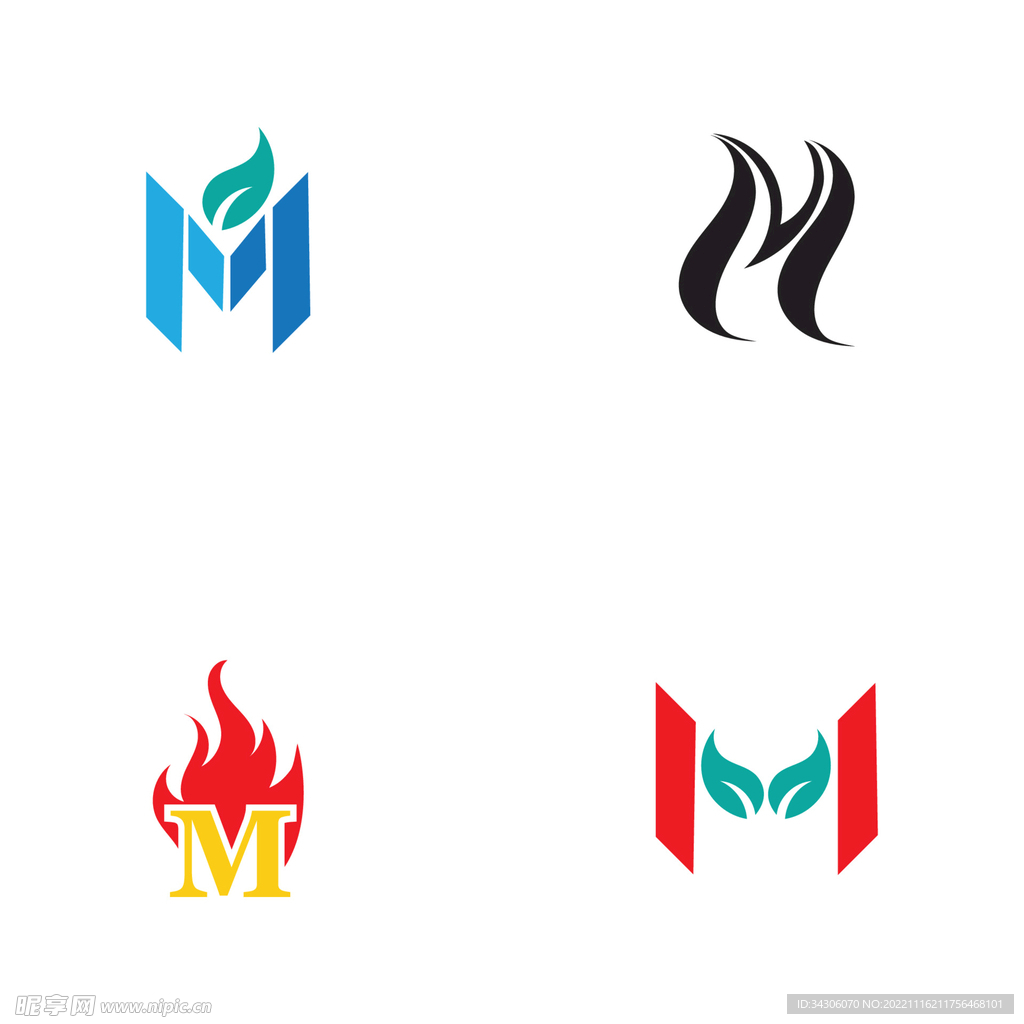   字母标 logo 标志M