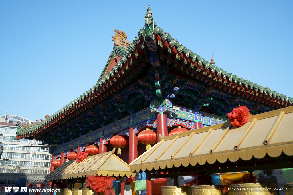 沈阳皇寺的古建筑屋檐