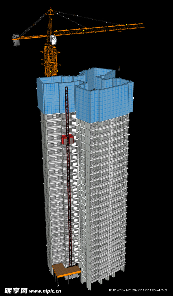 施工建筑 爬架技术 塔吊方案