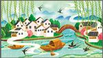 中国风国潮场景插画