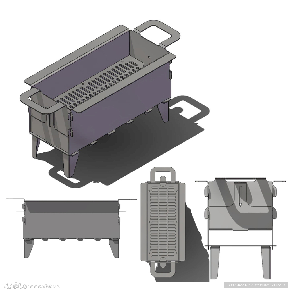 拼装烤肉架子制作CAD