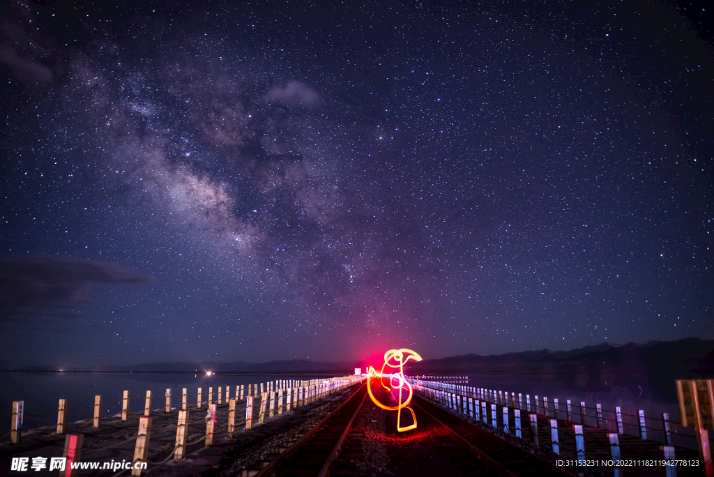 茶卡盐湖的璀璨星空