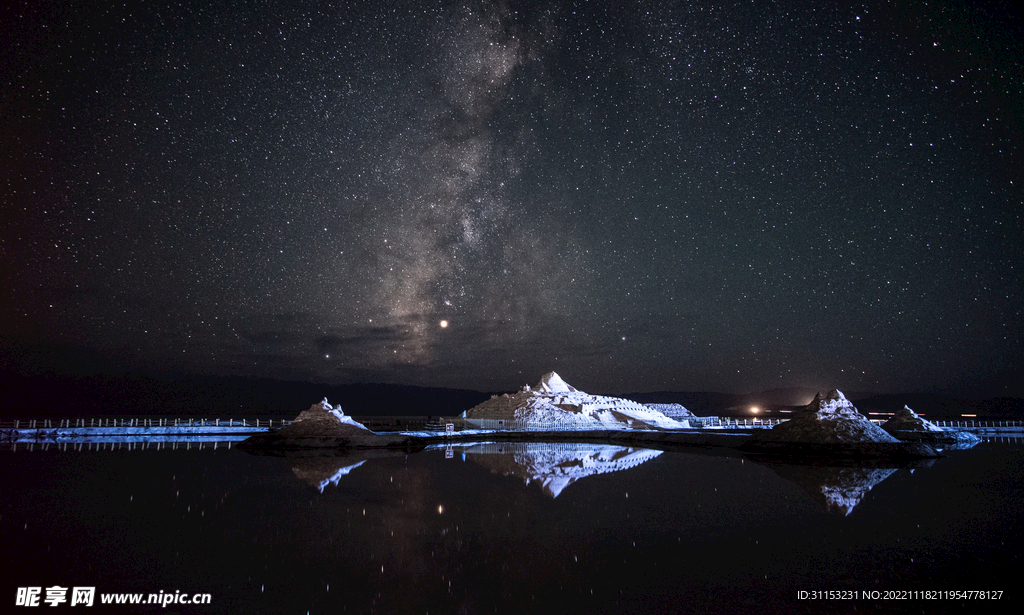 茶卡盐湖的银河