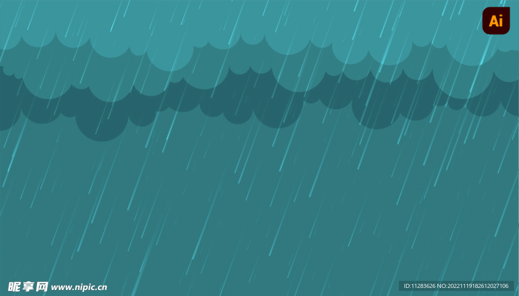下雨卡通背景