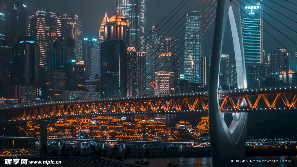 夜晚城市建筑