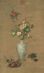 郎世宁工笔画花瓶