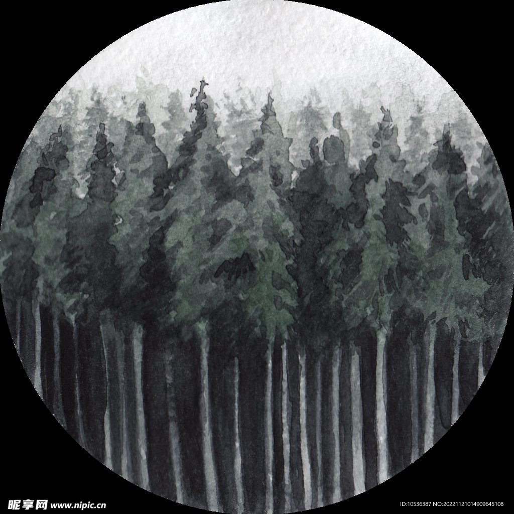 水彩山水画