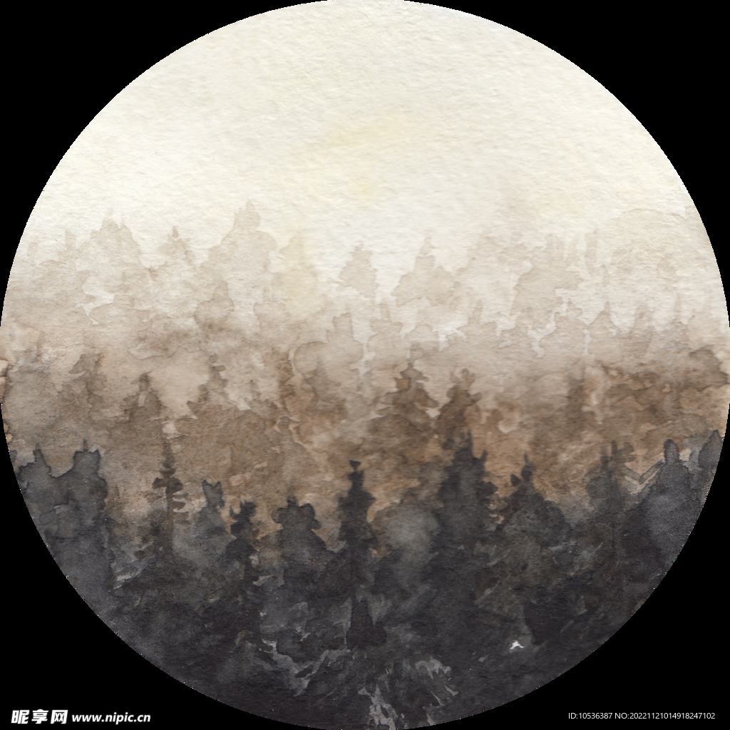 水彩山水画