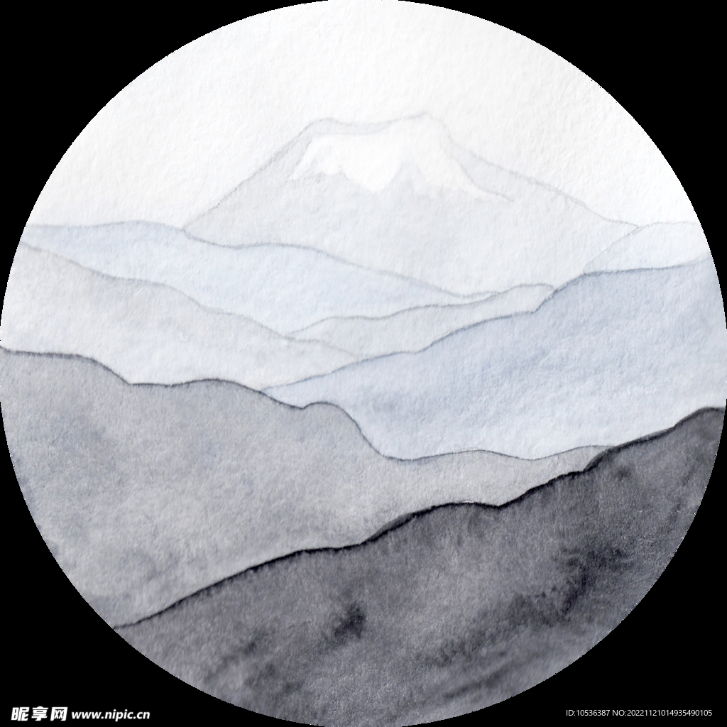水彩山水画
