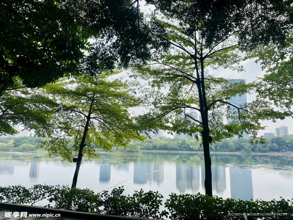 湖边倒影风景