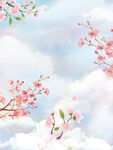 粉嫩桃花背景