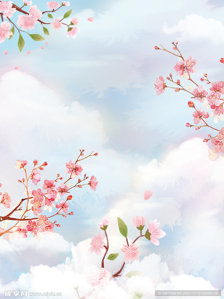 粉嫩桃花背景