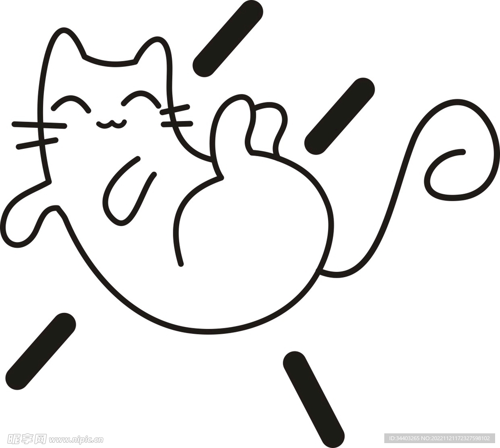 猫简笔卡通