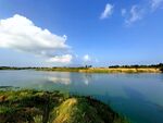 固始马岗沙河蓝天白云风景