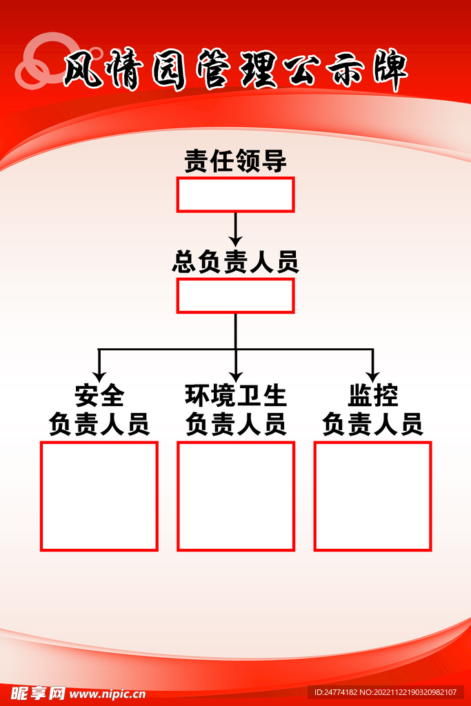 风情园管理公示牌