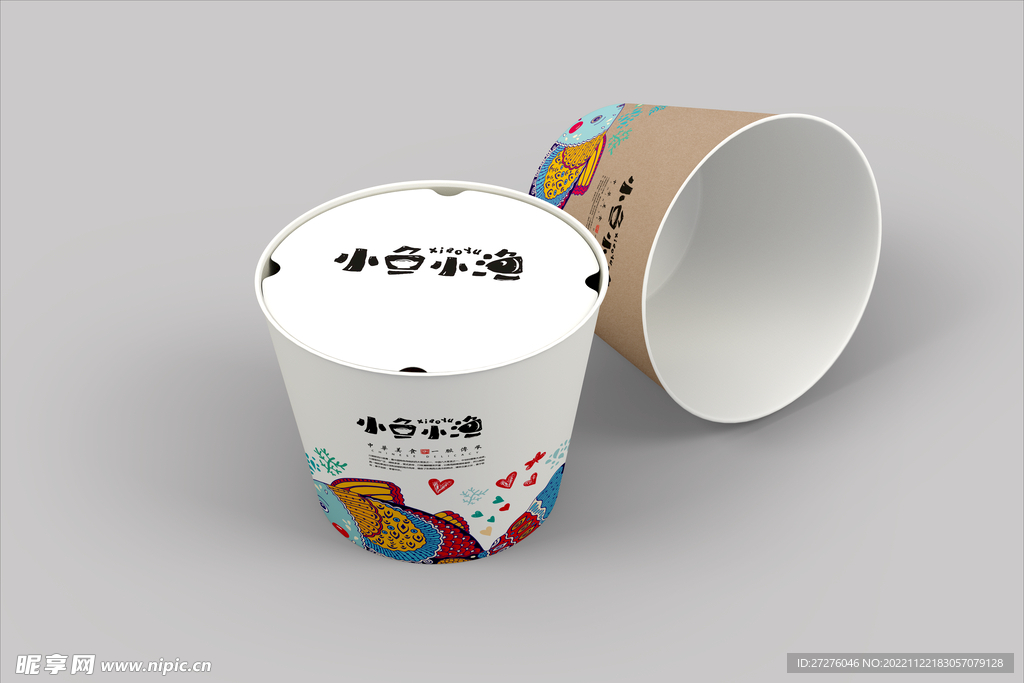 外卖打包桶样机