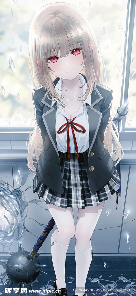 站在窗户旁的少女