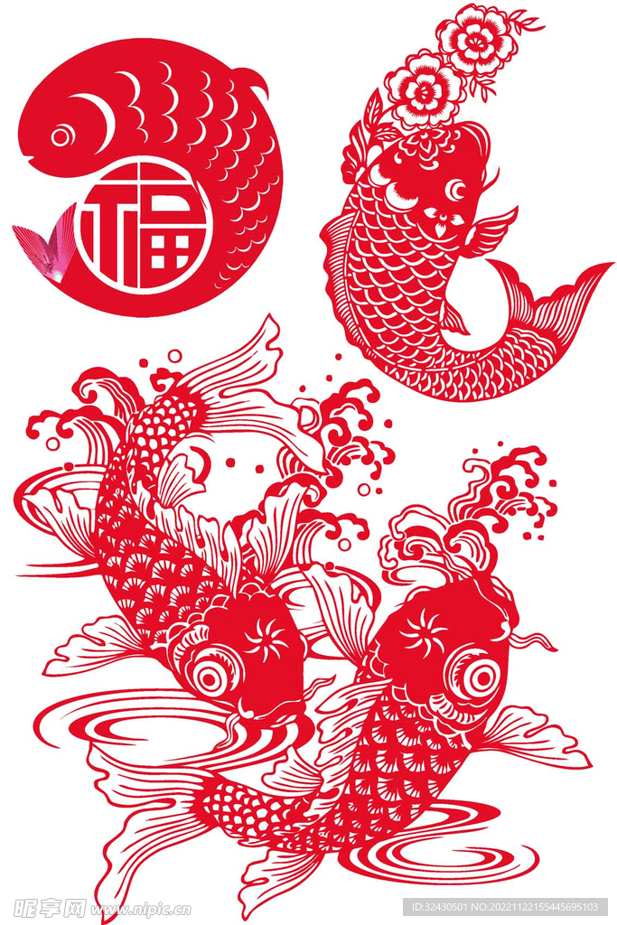 锦鲤剪纸